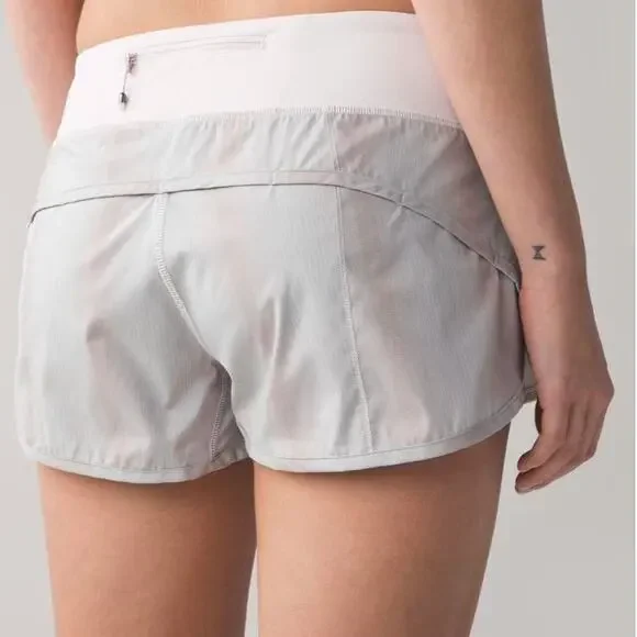 LULULEMON Run Times Shorts in Light Green/Metallic Blush Stripe - Picture 2 of 11